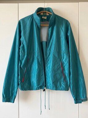 Vintage LL Bean Teal Windbreaker Jacket Mesh Lined Women's M USA
